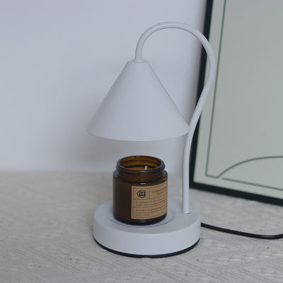 Contemporary Nordic Cone Iron Glass Rubberwood 1-Light Melting Wax Table Lamp For Bedroom