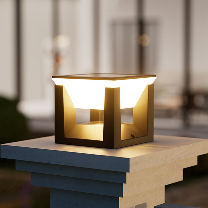 Iluminación de paisaje LED para exteriores de vidrio ABS PC cuadrado redondo solar impermeable minimalista moderno para jardín 