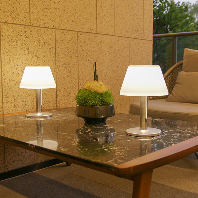 Modern Minimalist Waterproof Solar Cylindrical SS PP ABS LED Table Lamp Outdoor Light For Garden