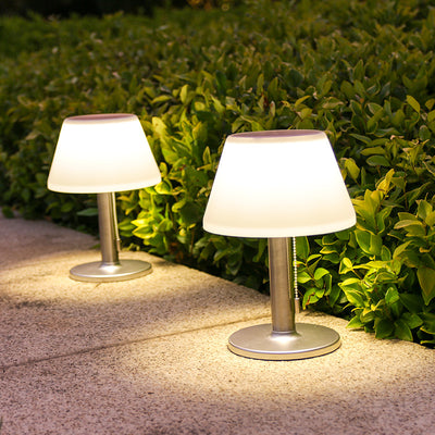 Modern Minimalist Waterproof Solar Cylindrical SS PP ABS LED Table Lamp Outdoor Light For Garden