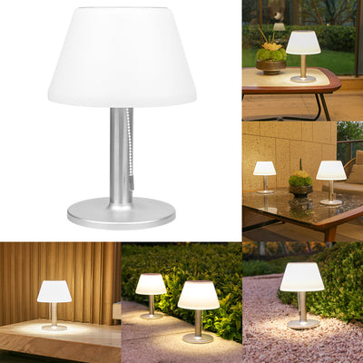 Modern Minimalist Waterproof Solar Cylindrical SS PP ABS LED Table Lamp Outdoor Light For Garden
