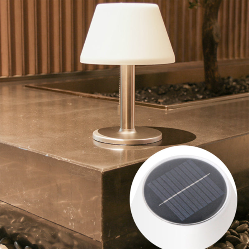 Modern Minimalist Waterproof Solar Cylindrical SS PP ABS LED Table Lamp Outdoor Light For Garden
