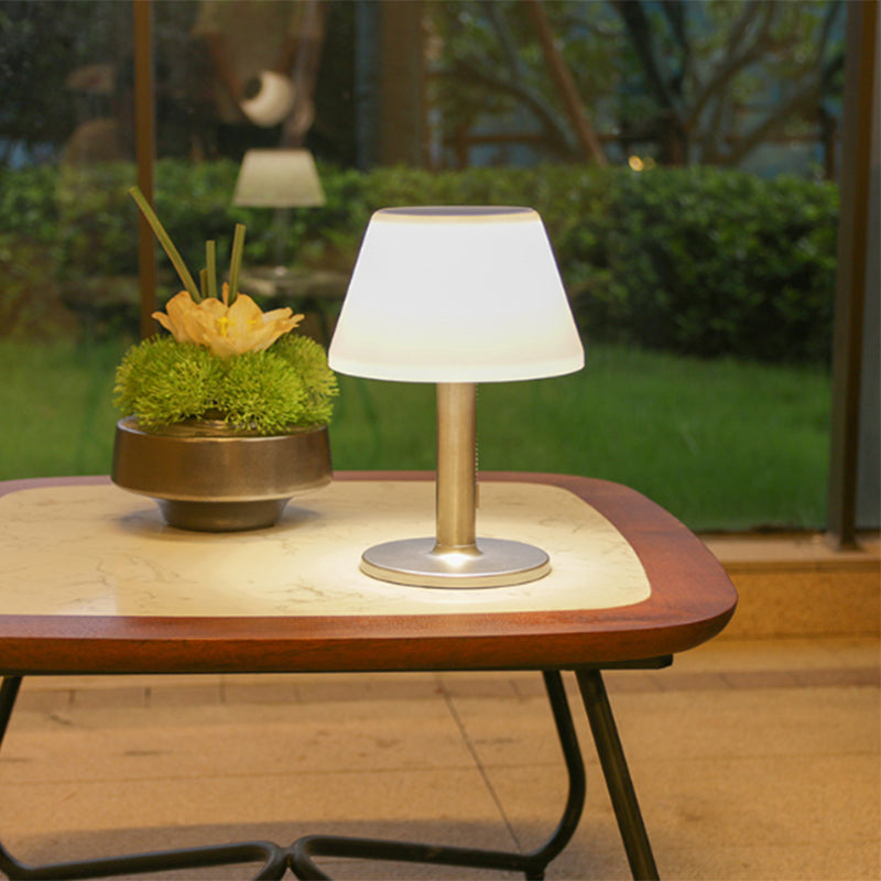 Modern Minimalist Waterproof Solar Cylindrical SS PP ABS LED Table Lamp Outdoor Light For Garden
