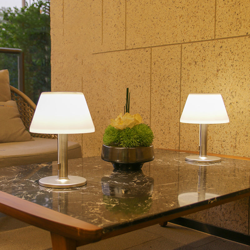 Modern Minimalist Waterproof Solar Cylindrical SS PP ABS LED Table Lamp Outdoor Light For Garden
