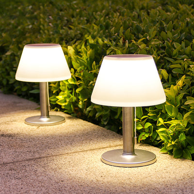 Modern Minimalist Waterproof Solar Cylindrical SS PP ABS LED Table Lamp Outdoor Light For Garden