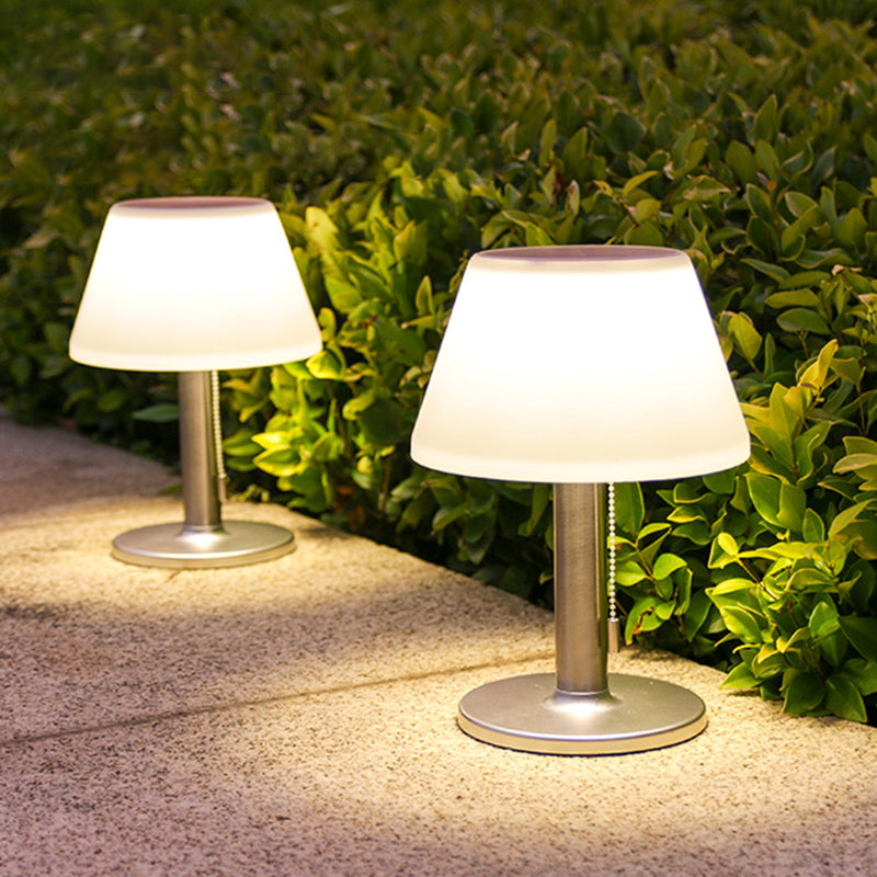 Modern Minimalist Waterproof Solar Cylindrical SS PP ABS LED Table Lamp Outdoor Light For Garden