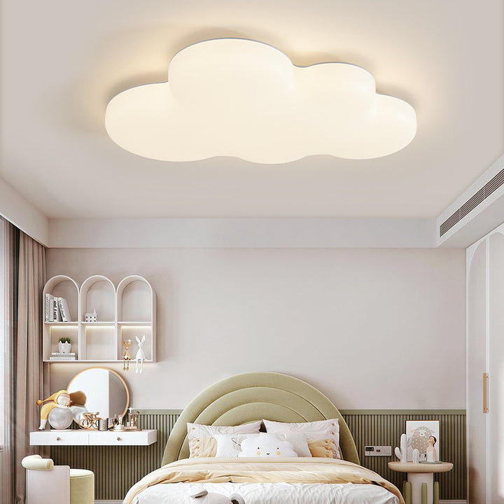 Plafonnier LED en acrylique en forme de nuage minimaliste moderne pour chambre d'enfant en bois de caoutchouc 
