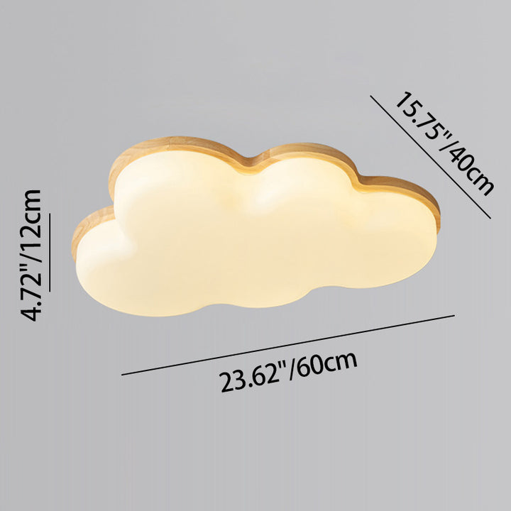 Plafonnier LED en acrylique en forme de nuage minimaliste moderne pour chambre d'enfant en bois de caoutchouc 