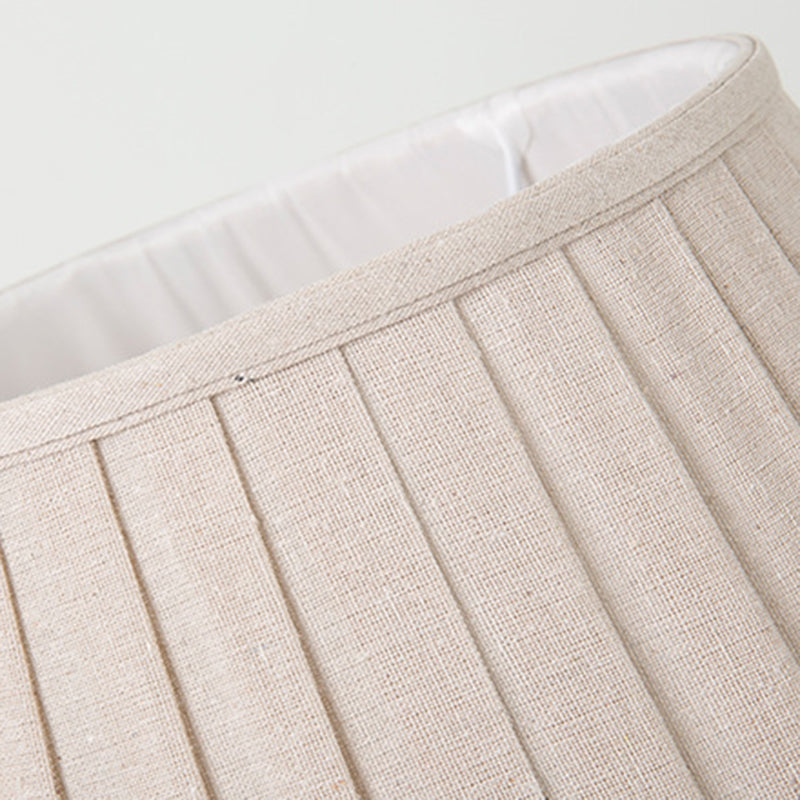 Traditional Chinese Pattern Pleated Cylindrical Copper Ceramic Fabric 1-Light Table Lamp For Bedroom