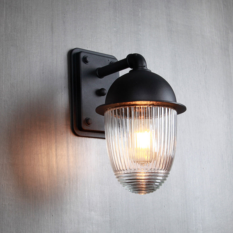Modern Minimalist Waterproof Nut-Shaped Aluminum Glass 1-Light Outdoor Wall Sconce Lamp For Gardens