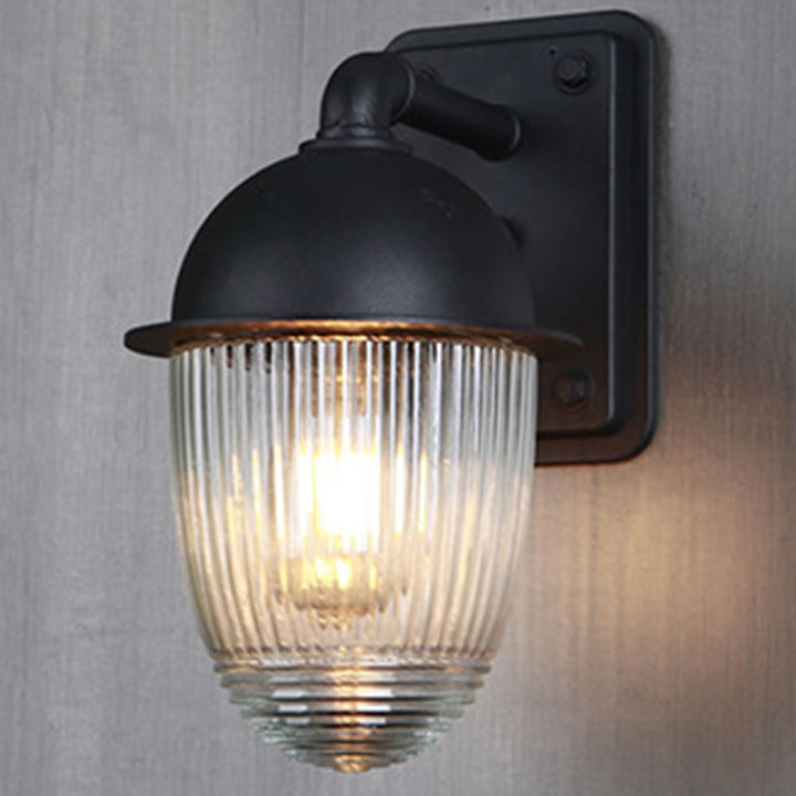 Moderne minimalistische wasserdichte nussförmige Aluminium-Glas 1-Licht Außenwandleuchte für Gärten 