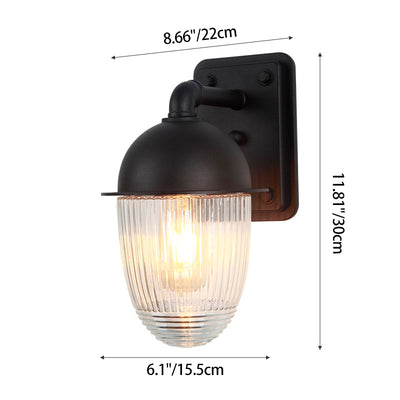 Modern Minimalist Waterproof Nut-Shaped Aluminum Glass 1-Light Outdoor Wall Sconce Lamp For Gardens