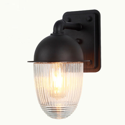 Modern Minimalist Waterproof Nut-Shaped Aluminum Glass 1-Light Outdoor Wall Sconce Lamp For Gardens