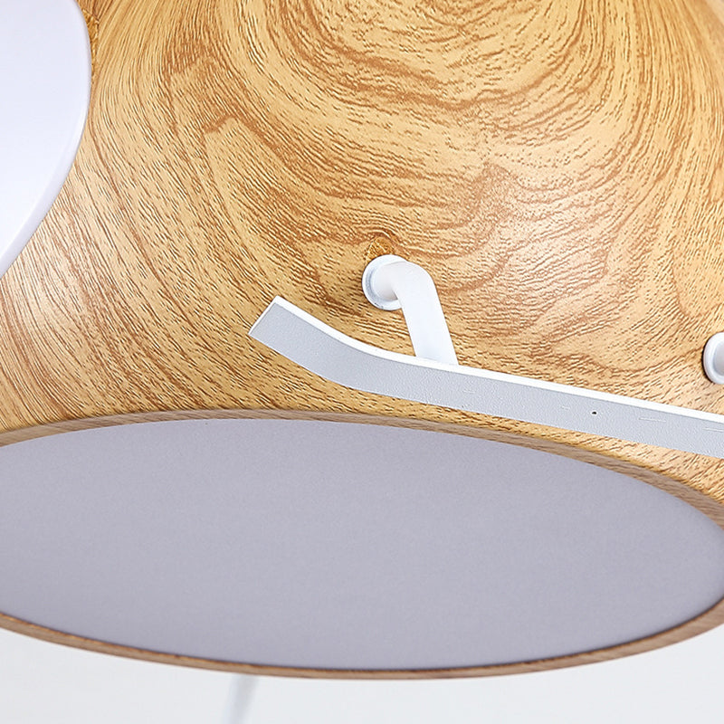 Contemporary Creative Kids Airplane-Shaped Wooden Iron Acrylic LED Downrods Ceiling Fan Light For Bedroom