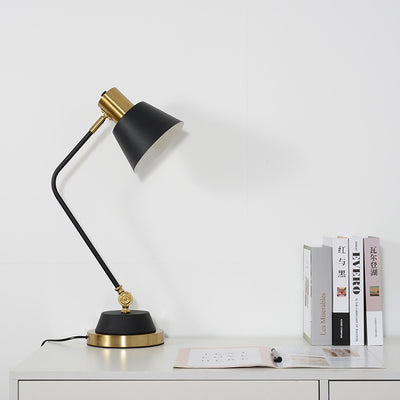 Modern Simplicity Rotatable Geometric Lines Iron 1-Light Table Lamp For Bedroom