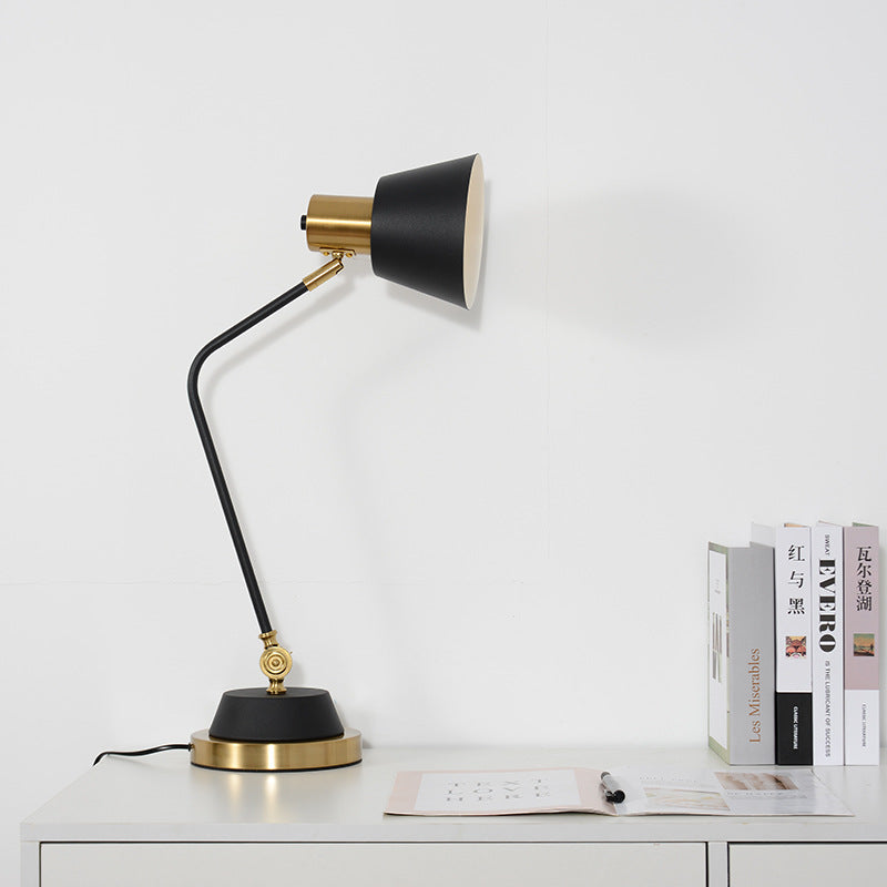 Modern Simplicity Rotatable Geometric Lines Iron 1-Light Table Lamp For Bedroom