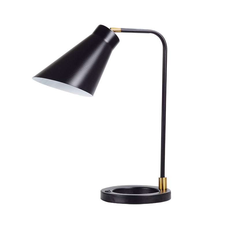 Modern Simplicity Rotatable Geometric Lines Iron 1-Light Table Lamp For Bedroom