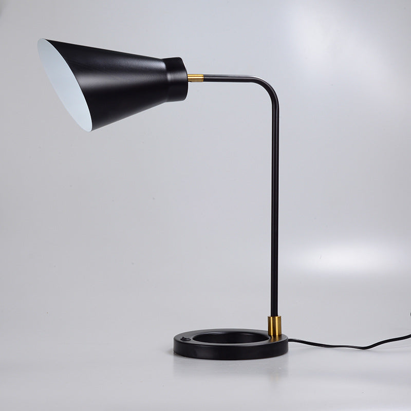 Modern Simplicity Rotatable Geometric Lines Iron 1-Light Table Lamp For Bedroom