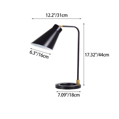 Modern Simplicity Rotatable Geometric Lines Iron 1-Light Table Lamp For Bedroom