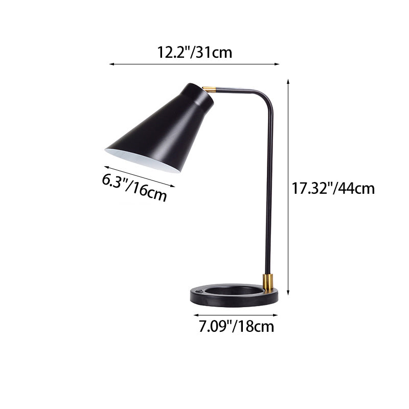 Modern Simplicity Rotatable Geometric Lines Iron 1-Light Table Lamp For Bedroom