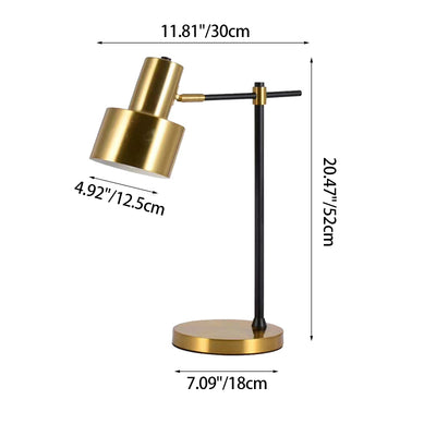 Modern Simplicity Rotatable Geometric Lines Iron 1-Light Table Lamp For Bedroom