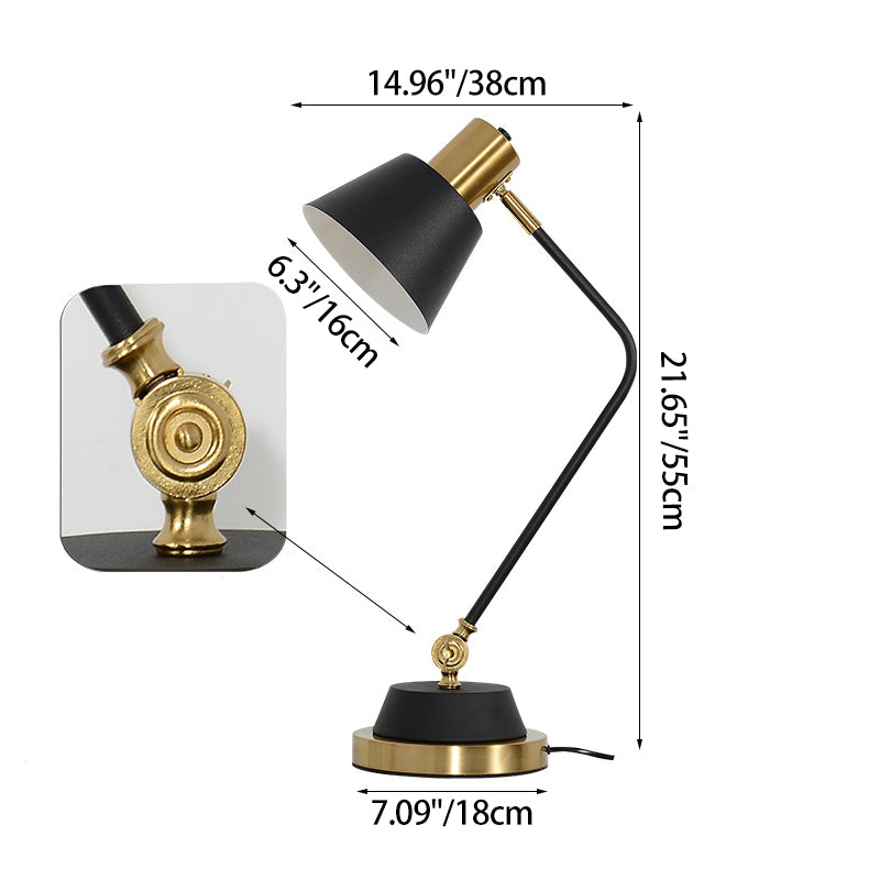 Modern Simplicity Rotatable Geometric Lines Iron 1-Light Table Lamp For Bedroom