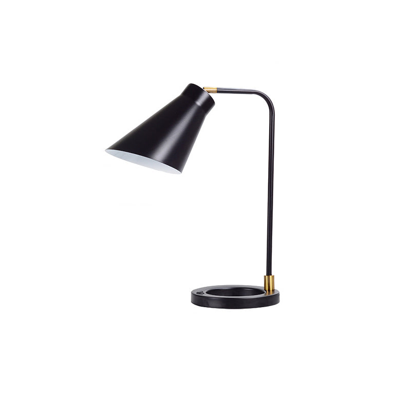 Modern Simplicity Rotatable Geometric Lines Iron 1-Light Table Lamp For Bedroom