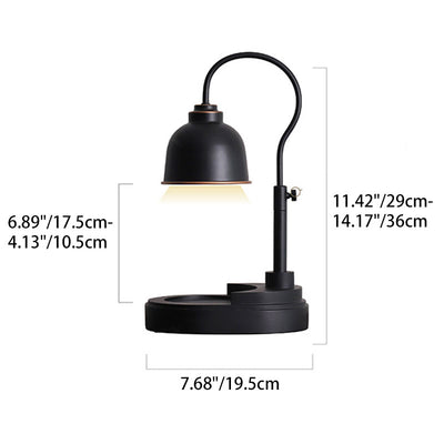 Contemporary Nordic Liftable Round Metal Rubber Wood 1-Light Melting Wax Table Lamp For Bedroom
