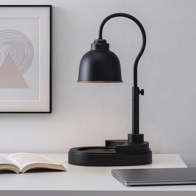 Contemporary Nordic Liftable Round Metal Rubber Wood 1-Light Melting Wax Table Lamp For Bedroom