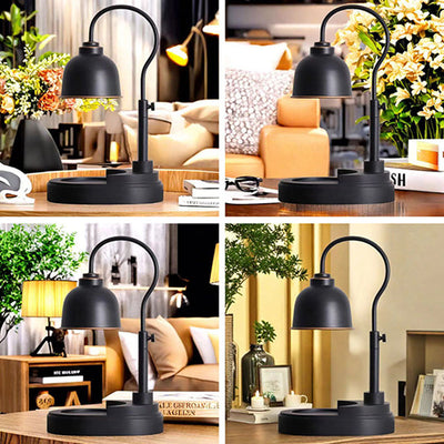 Contemporary Nordic Liftable Round Metal Rubber Wood 1-Light Melting Wax Table Lamp For Bedroom