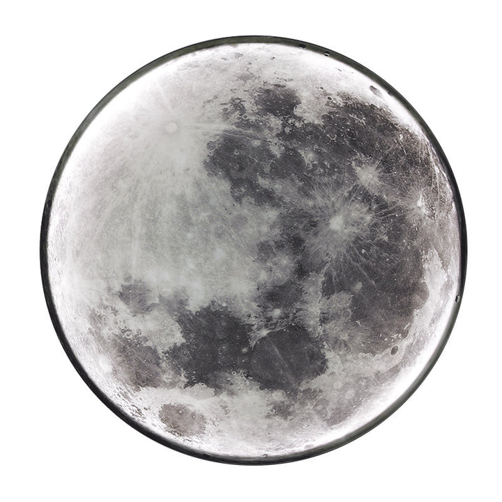 Contemporary Creative Round Moon Pattern Iron Acrylic LED Wall Sconce Lamp For Bedroom