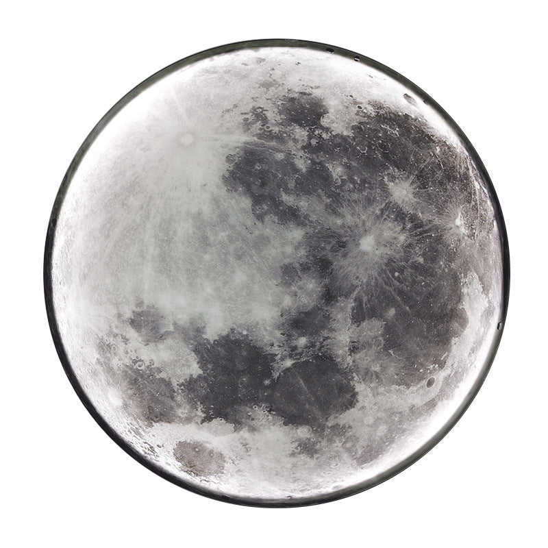 Contemporary Creative Round Moon Pattern Iron Acrylic LED Wall Sconce Lamp For Bedroom