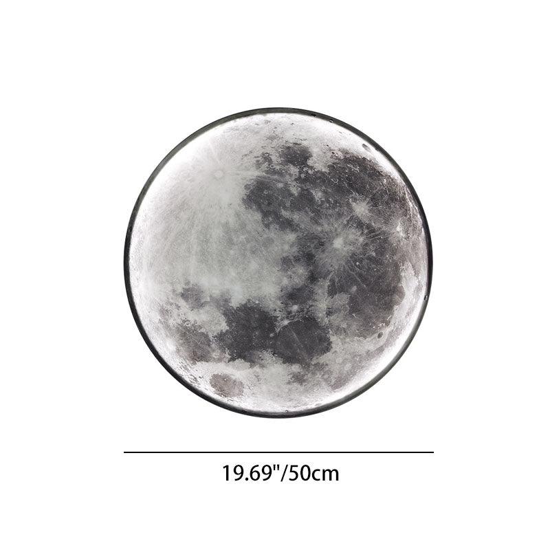 Contemporary Creative Round Moon Pattern Iron Acrylic LED Wall Sconce Lamp For Bedroom