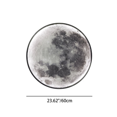 Contemporary Creative Round Moon Pattern Iron Acrylic LED Wall Sconce Lamp For Bedroom
