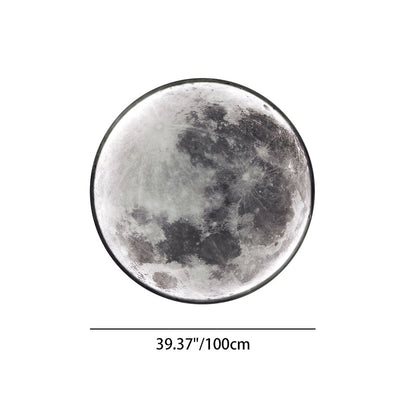 Contemporary Creative Round Moon Pattern Iron Acrylic LED Wall Sconce Lamp For Bedroom