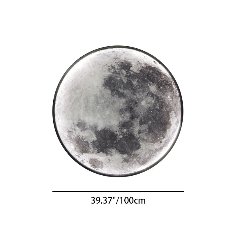 Contemporary Creative Round Moon Pattern Iron Acrylic LED Wall Sconce Lamp For Bedroom