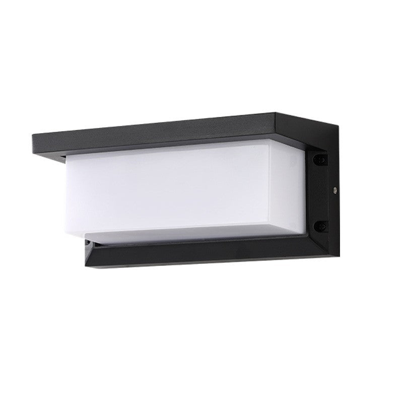 Modern Minimalist Waterproof Rectangle Aluminum Acrylic LED Outdoor Wall Sconce Lamp For Gardens