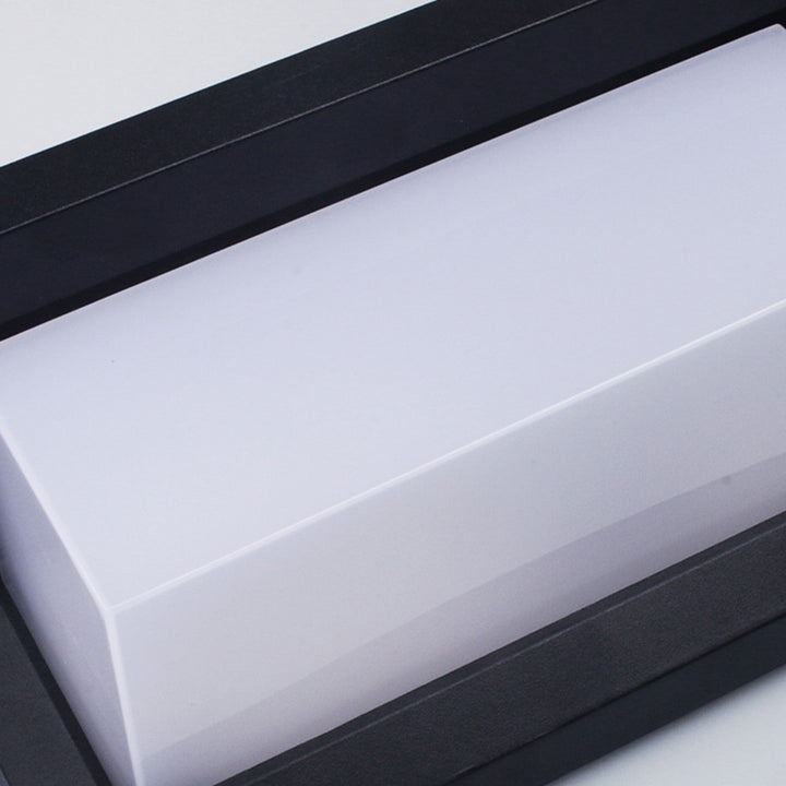 Moderne minimalistische wasserdichte rechteckige Aluminium-Acryl-LED-Außenwandleuchte für Gärten 