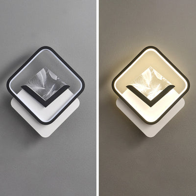 Modern Minimalist Diamond Feather Crack Pattern Iron Acrylic PVC LED Wall Sconce Lamp For Bedroom