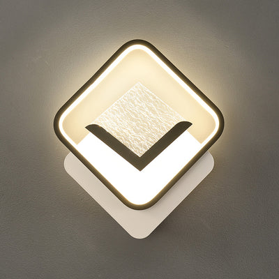 Modern Minimalist Diamond Feather Crack Pattern Iron Acrylic PVC LED Wall Sconce Lamp For Bedroom