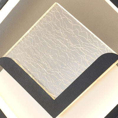 Modern Minimalist Diamond Feather Crack Pattern Iron Acrylic PVC LED Wall Sconce Lamp For Bedroom