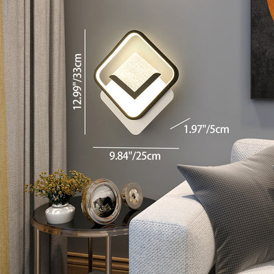 Modern Minimalist Diamond Feather Crack Pattern Iron Acrylic PVC LED Wall Sconce Lamp For Bedroom