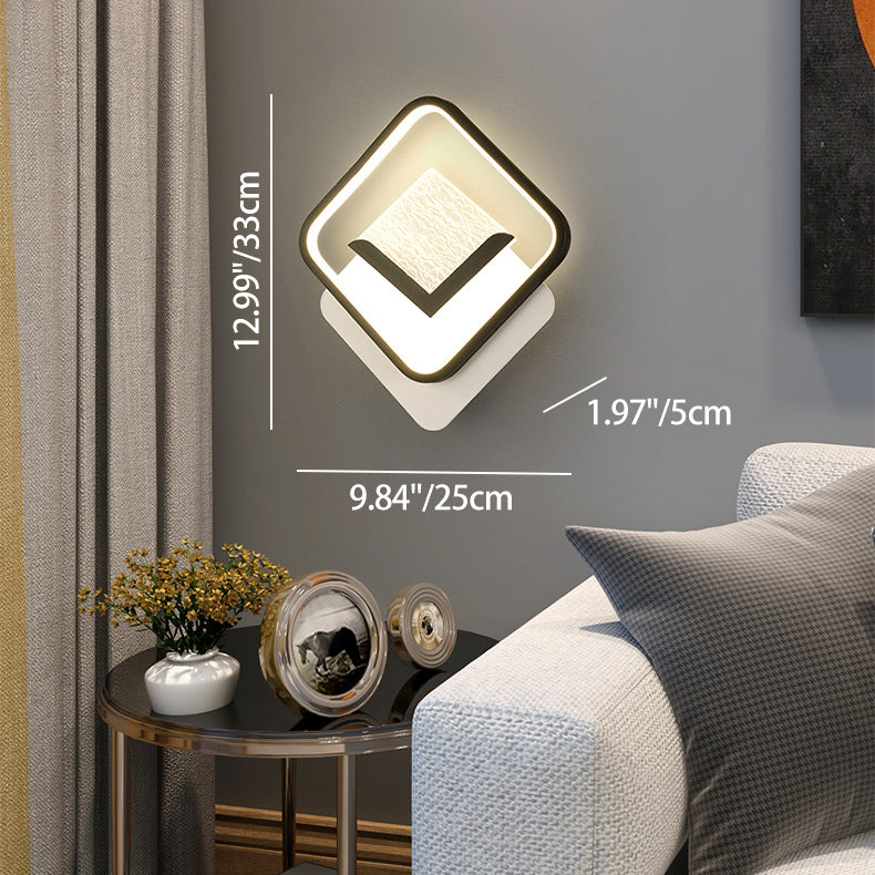 Modern Minimalist Diamond Feather Crack Pattern Iron Acrylic PVC LED Wall Sconce Lamp For Bedroom