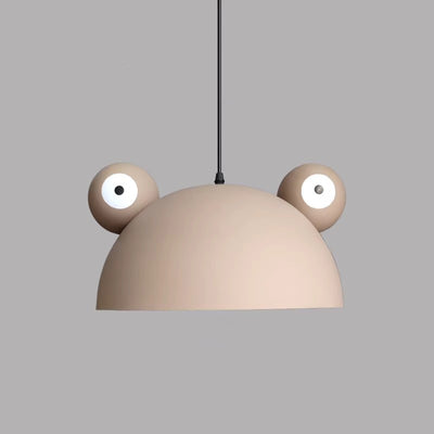 Contemporary Creative Kids Frog-Shaped Iron 1-Light Pendant Light For Dining Room