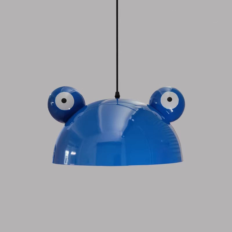 Contemporary Creative Kids Frog-Shaped Iron 1-Light Pendant Light For Dining Room