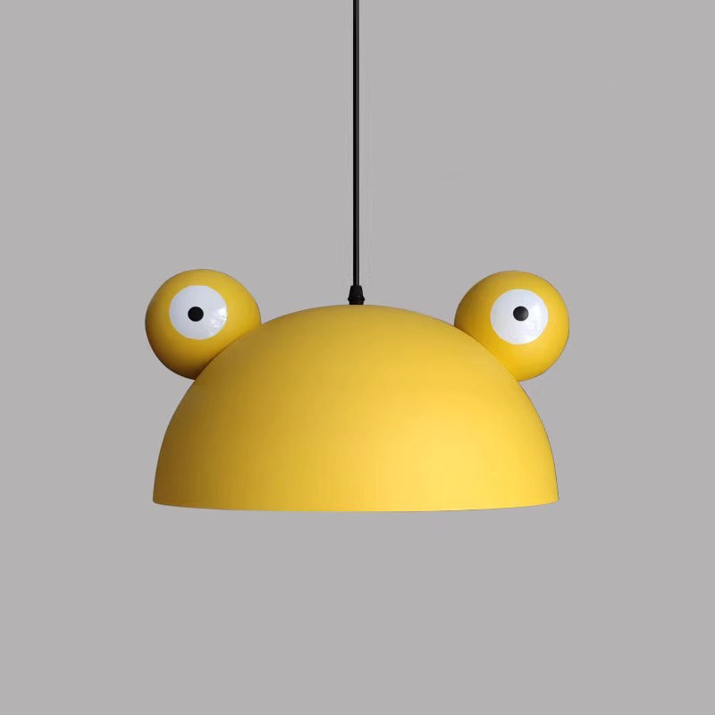 Contemporary Creative Kids Frog-Shaped Iron 1-Light Pendant Light For Dining Room