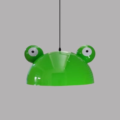 Contemporary Creative Kids Frog-Shaped Iron 1-Light Pendant Light For Dining Room