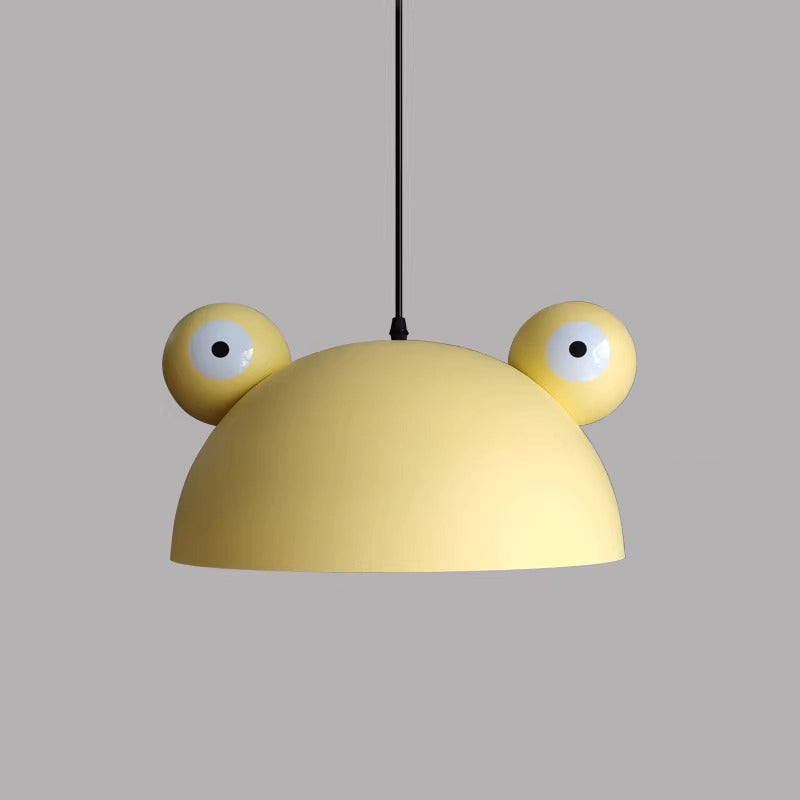 Contemporary Creative Kids Frog-Shaped Iron 1-Light Pendant Light For Dining Room