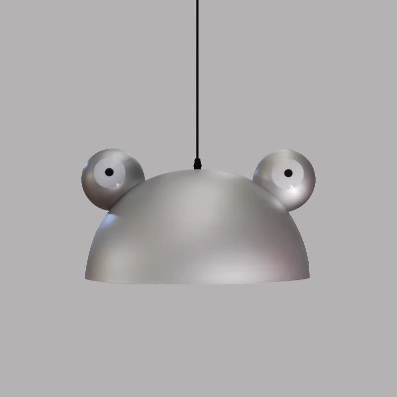 Contemporary Creative Kids Frog-Shaped Iron 1-Light Pendant Light For Dining Room