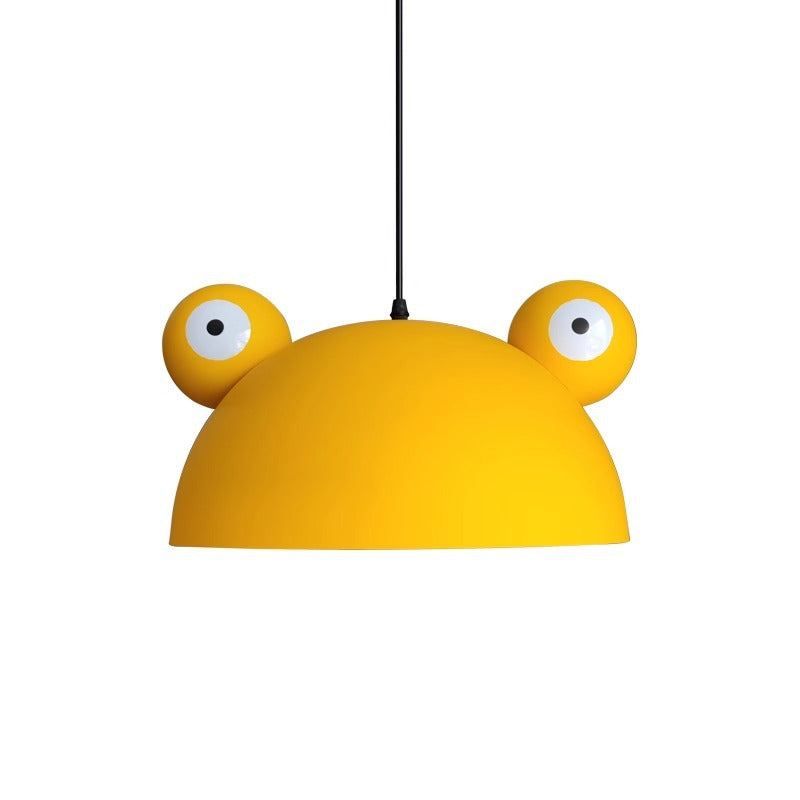 Contemporary Creative Kids Frog-Shaped Iron 1-Light Pendant Light For Dining Room